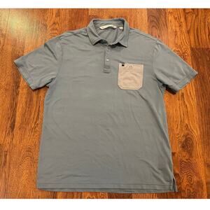 Travis Mathew Men's Casual Golf Polo Shirt Blue Size Medium Elevated Casual